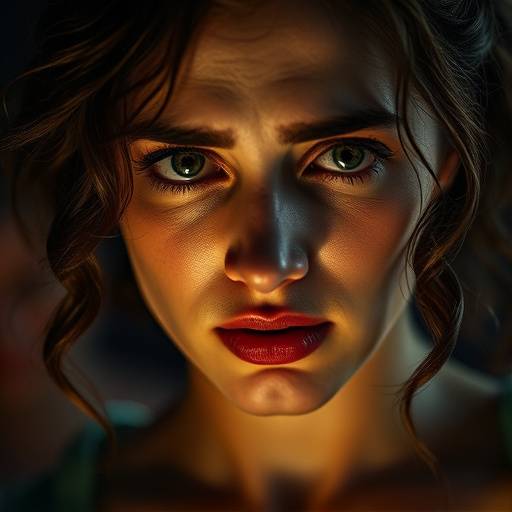 Screenshot der Live-Übertragung von 'Antigone', die einen emotionalen Moment der Hauptdarstellerin zeigt.